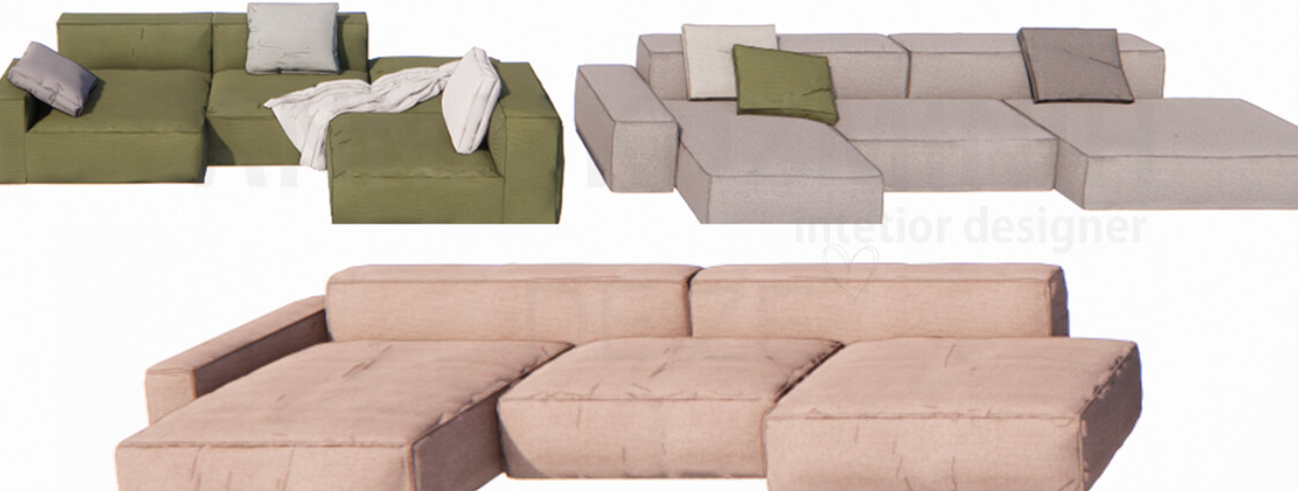 Облегченные Зd модели 2023 года для ArchiCAD. Блок "Диваны BOCA" [Анна Кузьминых]