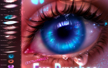 120 Eye Brushset for Procreate/Набор из 120 кистей для глаз для Procreate (Crystalhawklee)