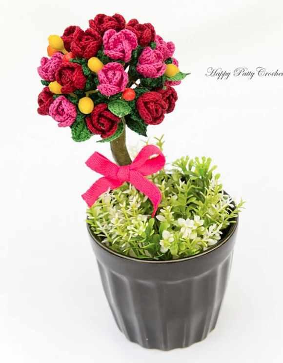 Mini Stem Rose/Мини розочка (HappyPattyCrochet)