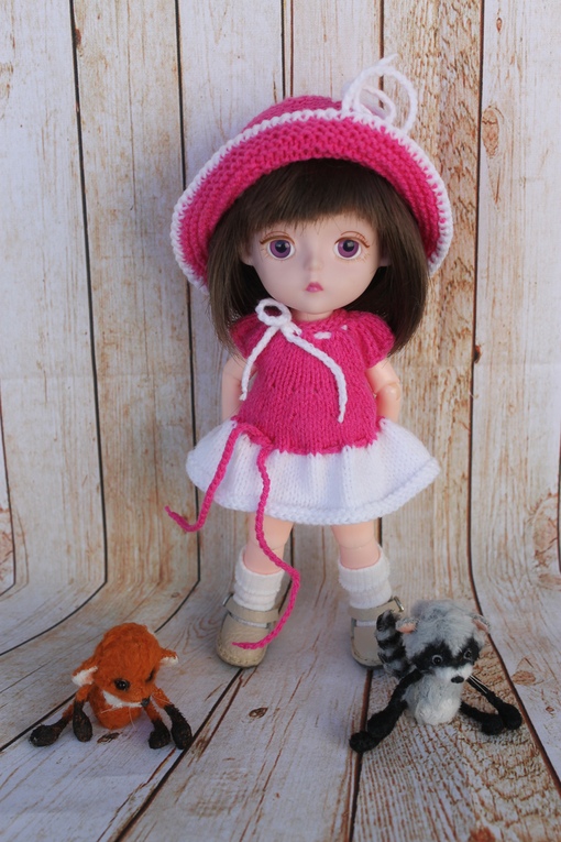 [Любимая кукла] Маленькая фея-платье, сарафан и шляпка на Баболи, 16 см (Марина Кащенкова)