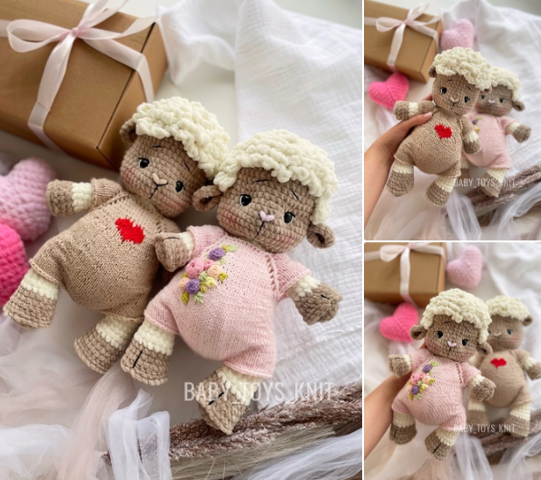 [Baby_toys_knit] Овечка и Барашек (Карина Идиятуллина)
