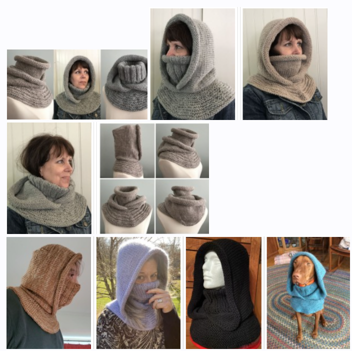 [Вяжи.ру] Вязаная манишка с капюшоном Arctic Chill