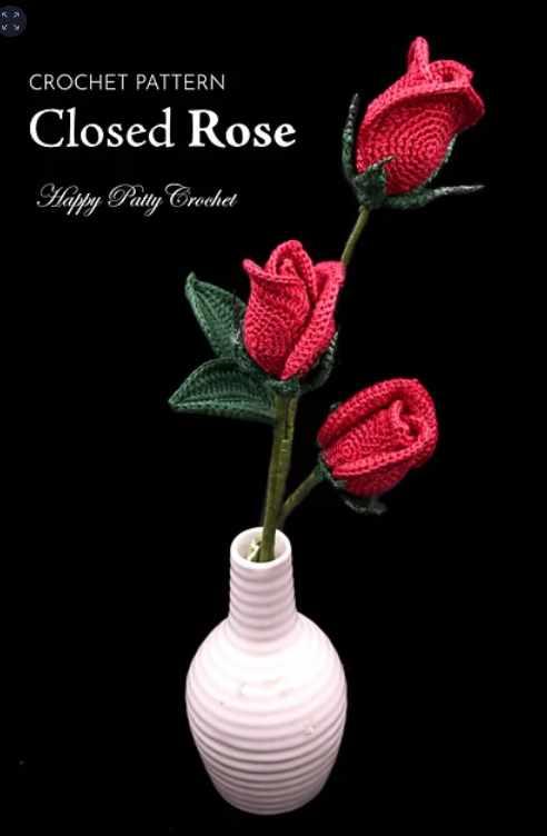 Rose, Close (Cup Shape)/Роза, закрытая (HappyPattyCrochet)