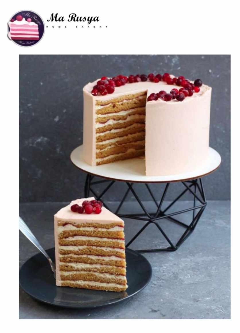 Медовик Бархатный с клюквой (Маруся Манько)