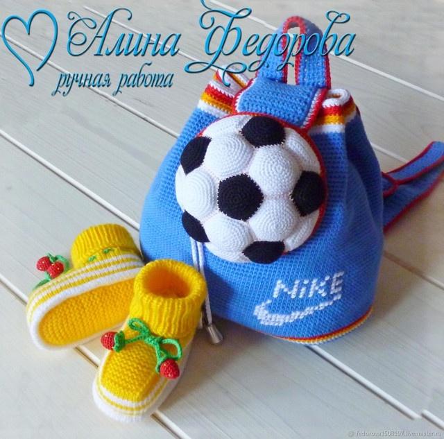 Мастер Класс- рюкзачок ЧЕМПИОН крючком (Алина Федорова)