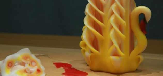 Резная свеча Лебедь (Ольга Плюсова)