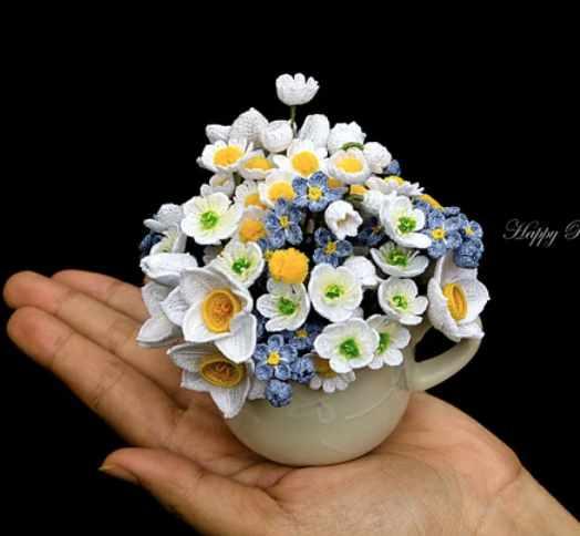 Mini Stem Flowers/Мини-стеблевые цветы (HappyPattyCrochet)