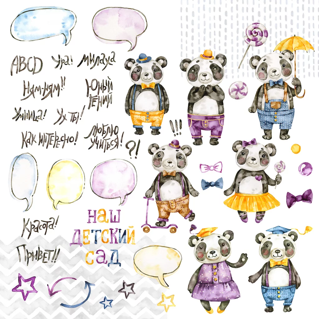 [Mirramian.art] Акварельный Набор Панды (Ксения Фёдорова)