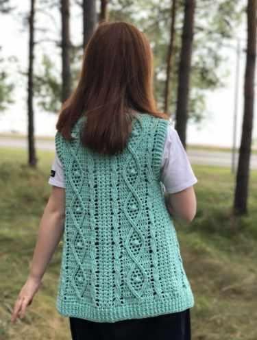 [Клуб вязания Ирины Невзоровой] Курс Красивый вязанный жилет с косами (Ирина Невзорова)
