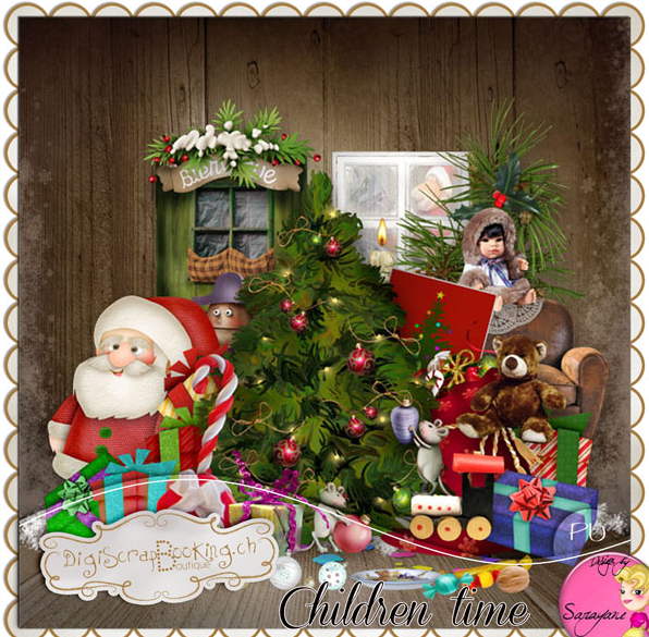 Новогодняя фотокнига. Children time (Digiscrapbooking)