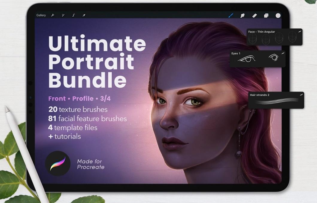 Кисти для создания портретов в Procreate + туториалы / Ultimate Procreate Portrait Bundle (Genevieves Design Studio)