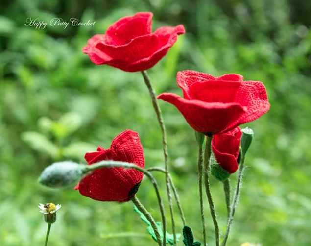 Poppy Flower/Цветок Мака (HappyPattyCrochet)
