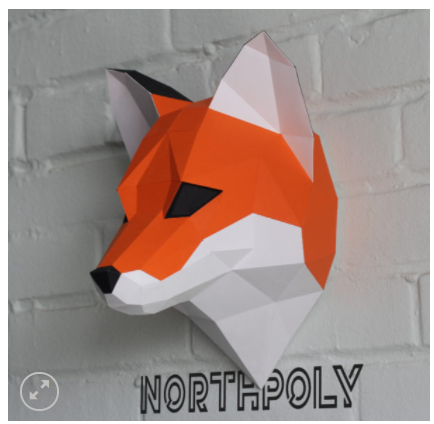 [Скульптура из бумаги] Голова лисы [gurkostudio]