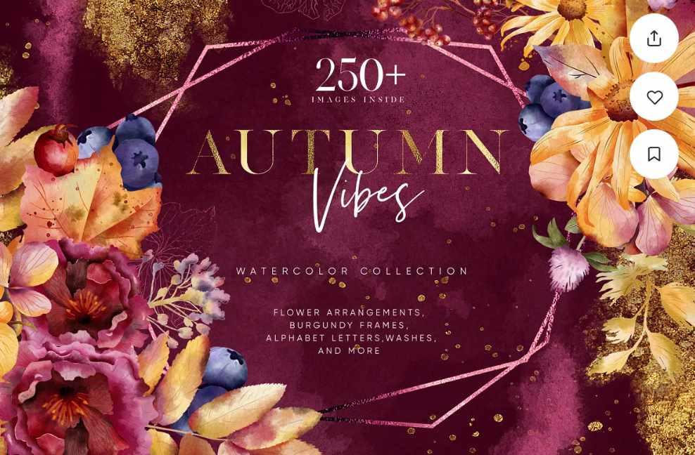 [CreativeMarket] Осенние вибрации. Графический сборник. Autumn Vibes. Graphic collection