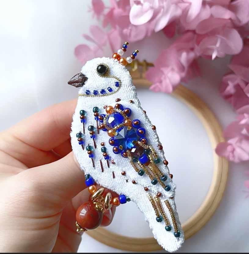 [vashabrosh] Экспресс мастер-класс по броши из бархата Фантазийная птичка (Светлана Игнатьева)