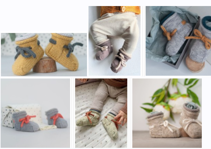 [Вяжи.ру] Вязаные спицами пинетки Tom stay-on baby bootie