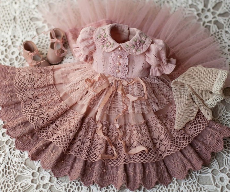 Платье с воротником для куклы Паола Рейна (BoosinkaNK)