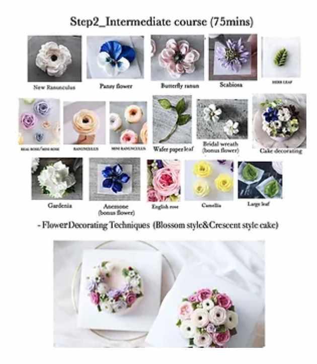 Flower Piping & Decorating Online Course. Step 2. Кремовая флористика в корейской технике (Jihye Yun)