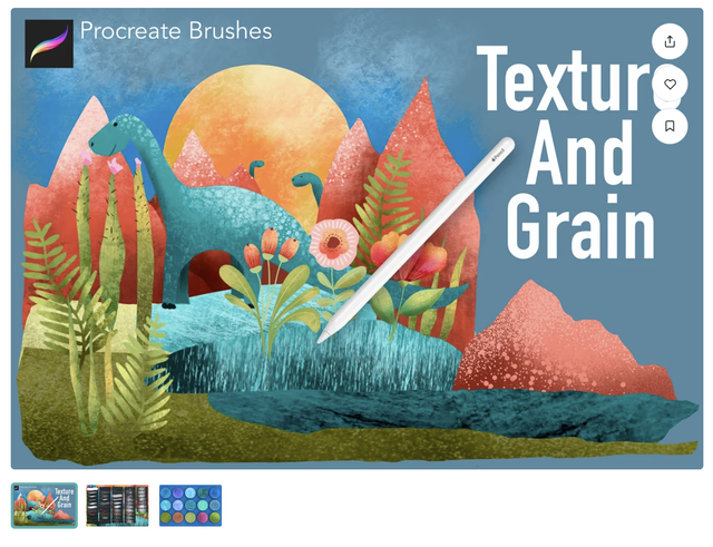 [CreativeMarket] Кисти для рисования текстурTexture & Grain Procreate Brushes (Mels Brushes)