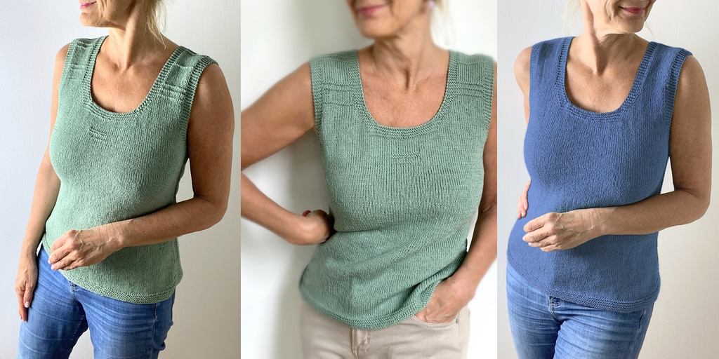 [vjazhi.ru] Майка, связанная спицами лицевой гладью сверху вниз без швов Solo Sole (Хитер Штейн)