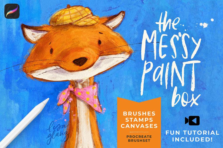 The Messy Paint Box Brushes for Procreate (Lisa Glanz)