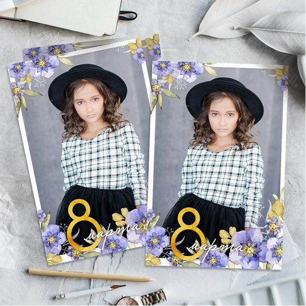 Рамка 8 марта Голубая (Ксения Фёдорова)