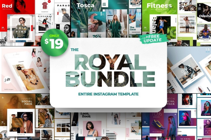 [CreativeMarket] Royal Instagram Bundle 90% OFF, ноябрь 2018 года