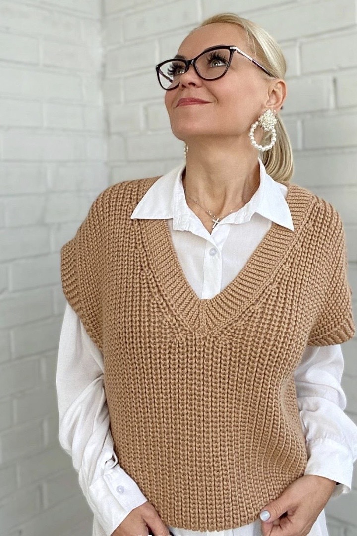 [klyusha_style] Жилет Жемчужный (Светлана Клюшина)