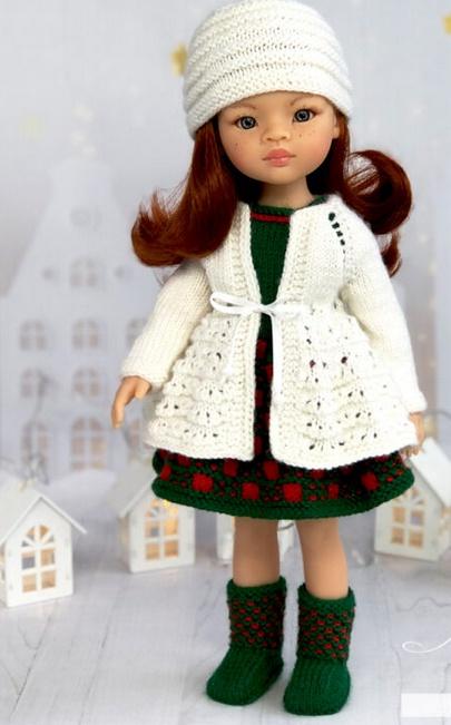 Мастер-класс «Снежана»: платье в клеточку, ажурный кардиган, шапка и сапоги (Оксана Лифенко)