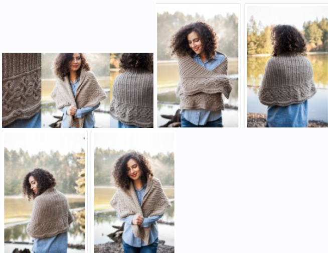 [Вяжи.ру] Шаль с косами Absent Friends