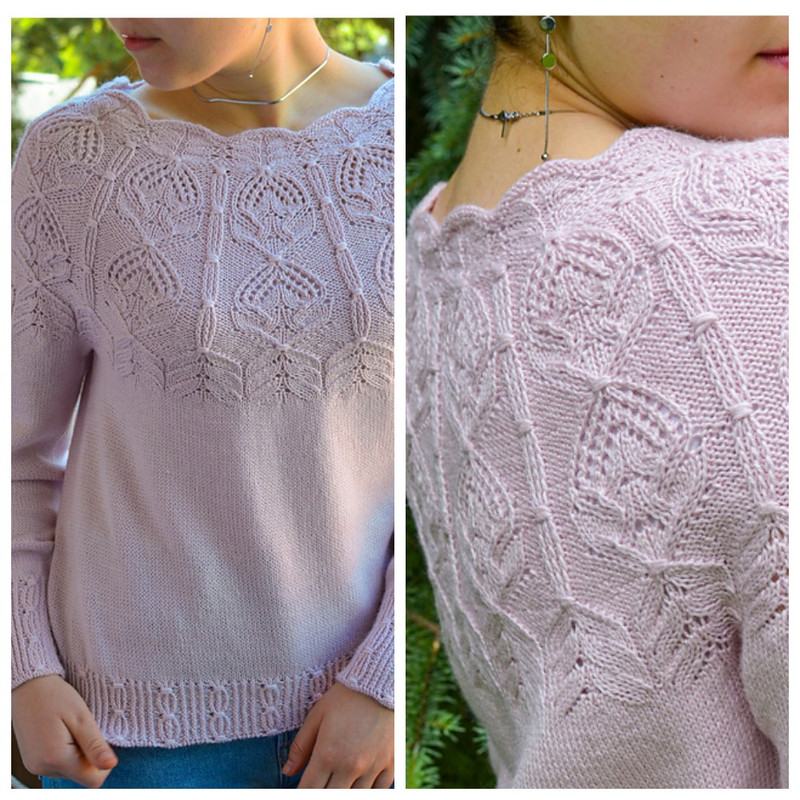 [Ravelry]  Джемпер Fleurine. Свитер с цветочным принтом (Валентина Богданова)