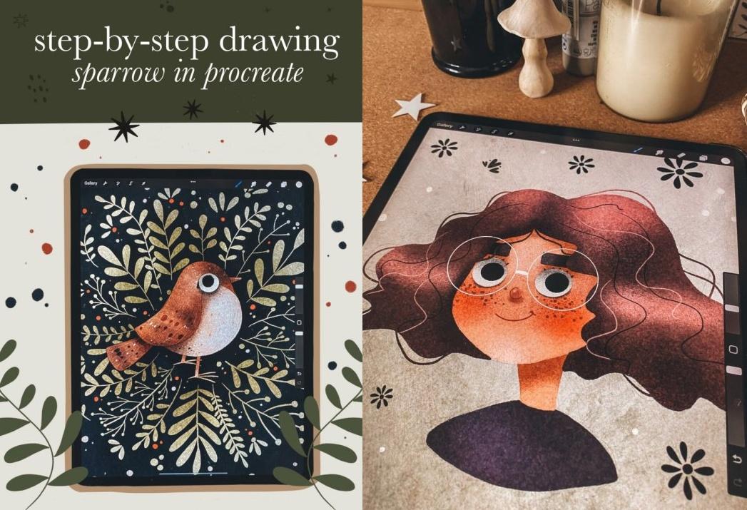 [nelli_suneli] Уроки рисования. Пошаговки с Boosty за Август 2022. Тариф - Рисуй со мной (Нелли Санейл)