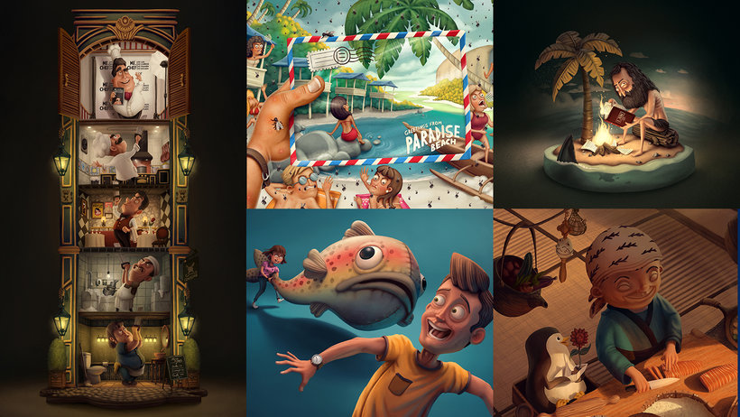 [Domestika] Цифровая иллюстрация с объемом и текстурой | Digital Illustration with Volume and Texture (Серхио Эдвардс)