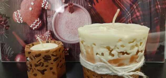 Ажурная, кофейная и свеча в смешанной технике (Яна Ножкина)