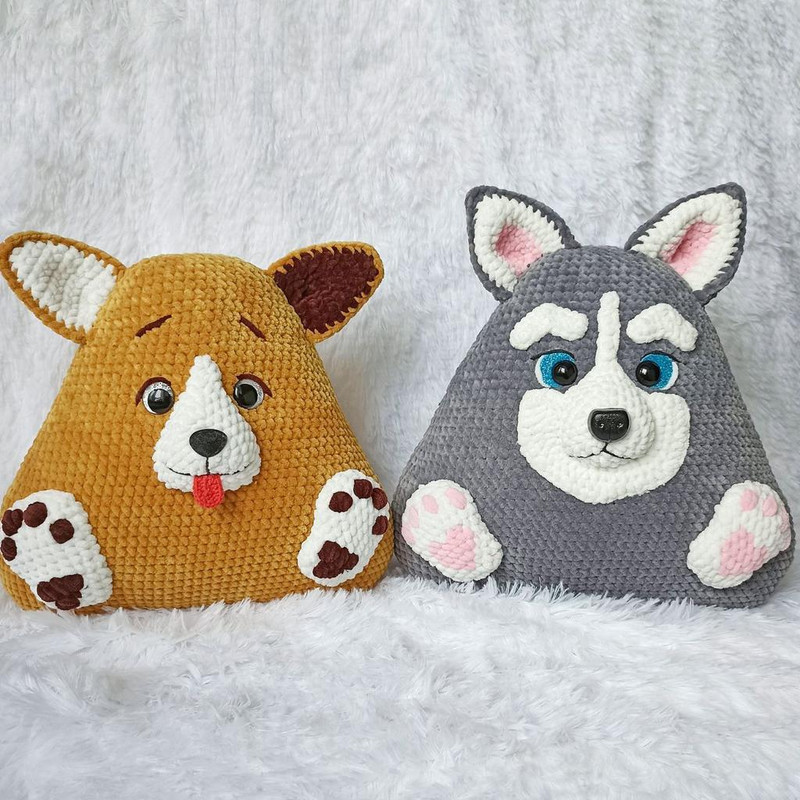 Подушка Зверушка Пёсики Корги и Хаски (Елена Панцырева)