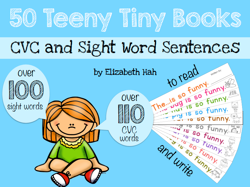 [Teachers Pay Teachers] 50 Teeny Tiny Books: CVC and Sight Word Sentences to Read and Write. 50 маленьких книжек