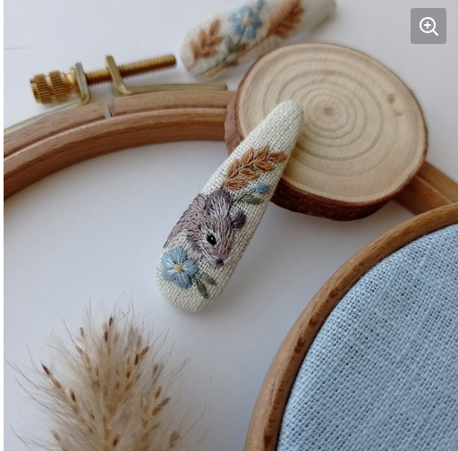 Марафон: Мышонок. Заколки с вышивкой (Полина Лотышева)