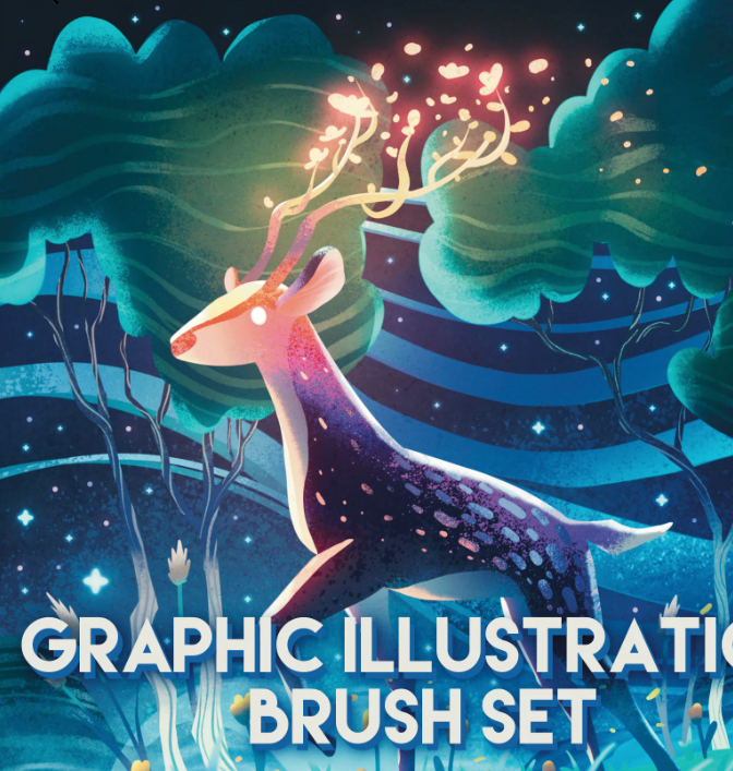 Набор кистей для графической иллюстрации для Procreate / Graphic Illustration Brush Set for Procreate (Angrymikko)