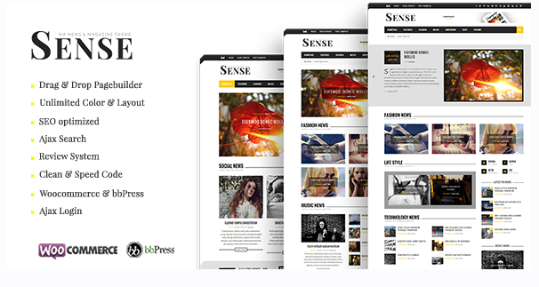 [WP] Sense - Журнальный новостной шаблон с широкими возможностями