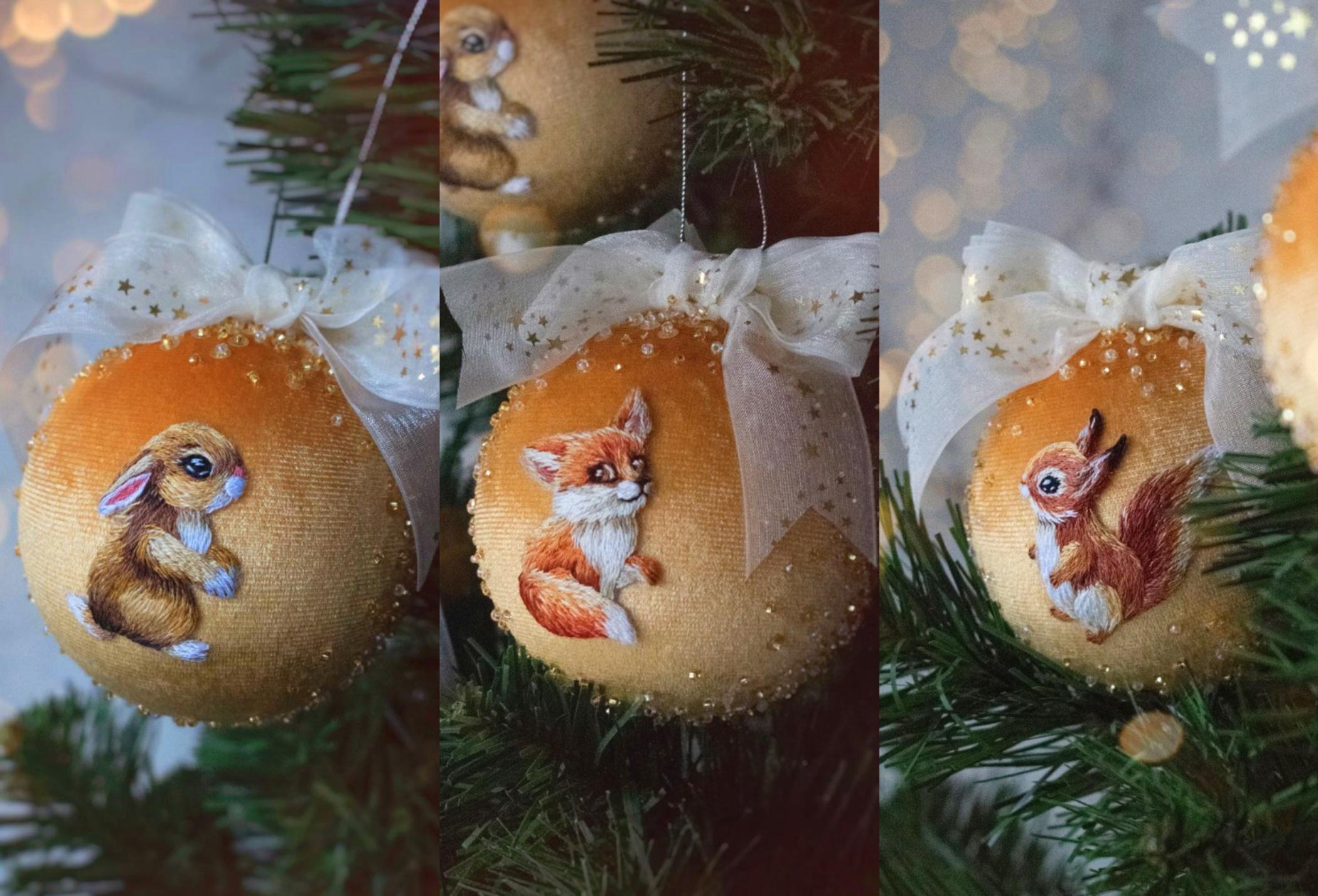 Елочные игрушки. Кролик. Белочка. Лисичка (Светлана Казаченко) @tut.mk
