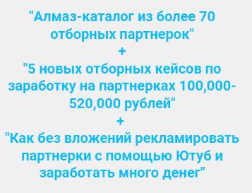 Каталог 70 отборных партнерок, 5 кейсов по заработку на партнерках, Как рекламировать партнерки с помощью Ютуб (Ильнур Юсупов)