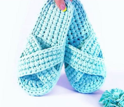 Тапочки внахлест (ledi_knit)