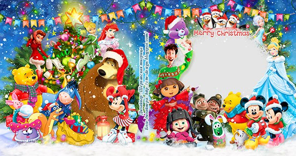 [PSD] Новогодняя детская фотокнига. Новогодние мультфильмы (CTW-Design)