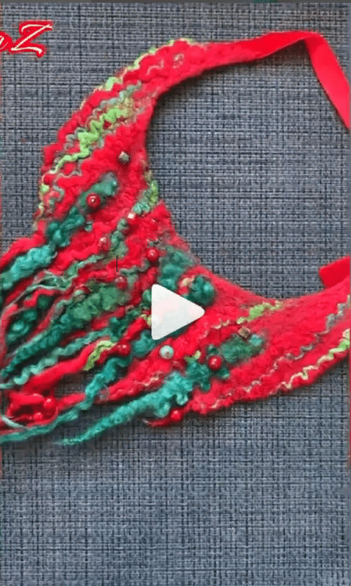 Полосатый шарф+воротничок (snezhanaz_felt_izh)