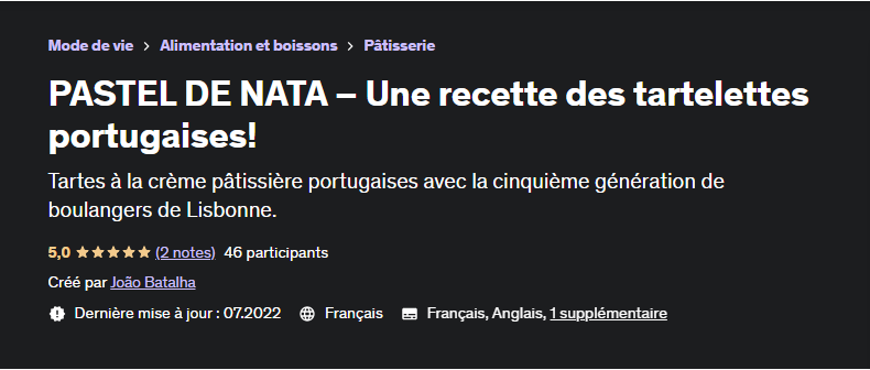 [udemy] Pastel de nata – рецепт португальских тарталеток (Joao Batalha, Жоао Баталья)