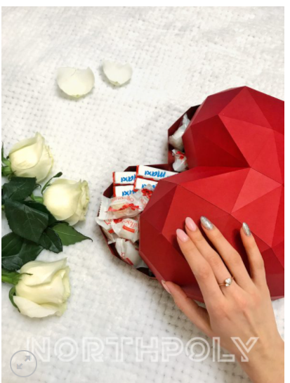 [Скульптура из бумаги] Коробка в форме сердца 1 [gurkostudio]