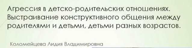 Агрессия в детско-родительских отношениях. Выстраивание конструктивного общения между детьми разных возрастов, родителями и детьми (Лидия Коломейцева)