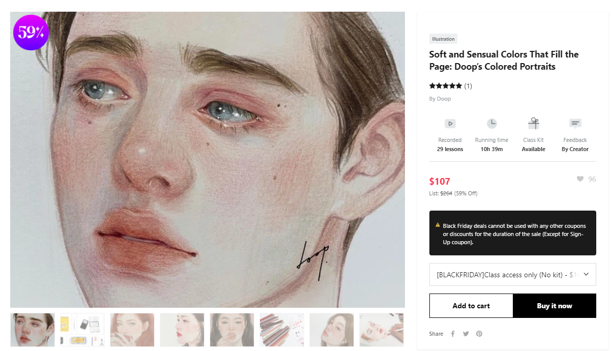 [Class101] Мягкие и чувственные цвета, которые Заполняют Страницу: Цветные Портреты Дупа (Doop)