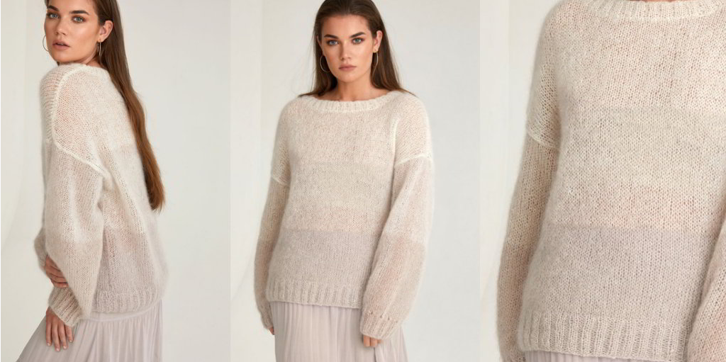 [Вяжи.ру] Мохеровый свитер Taupe (Ким Харгривз)