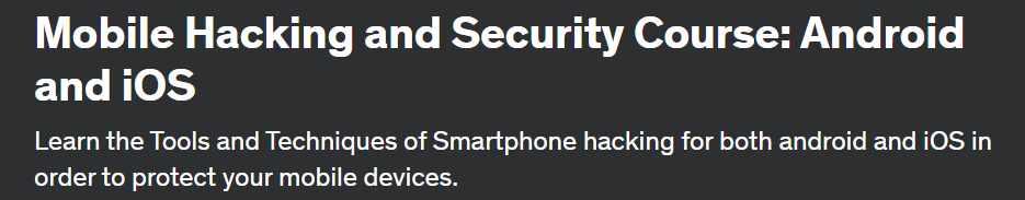 [Udemy] Курс Мобильный хакинг и безопасность: Android и iOS (IT Security Online Training)